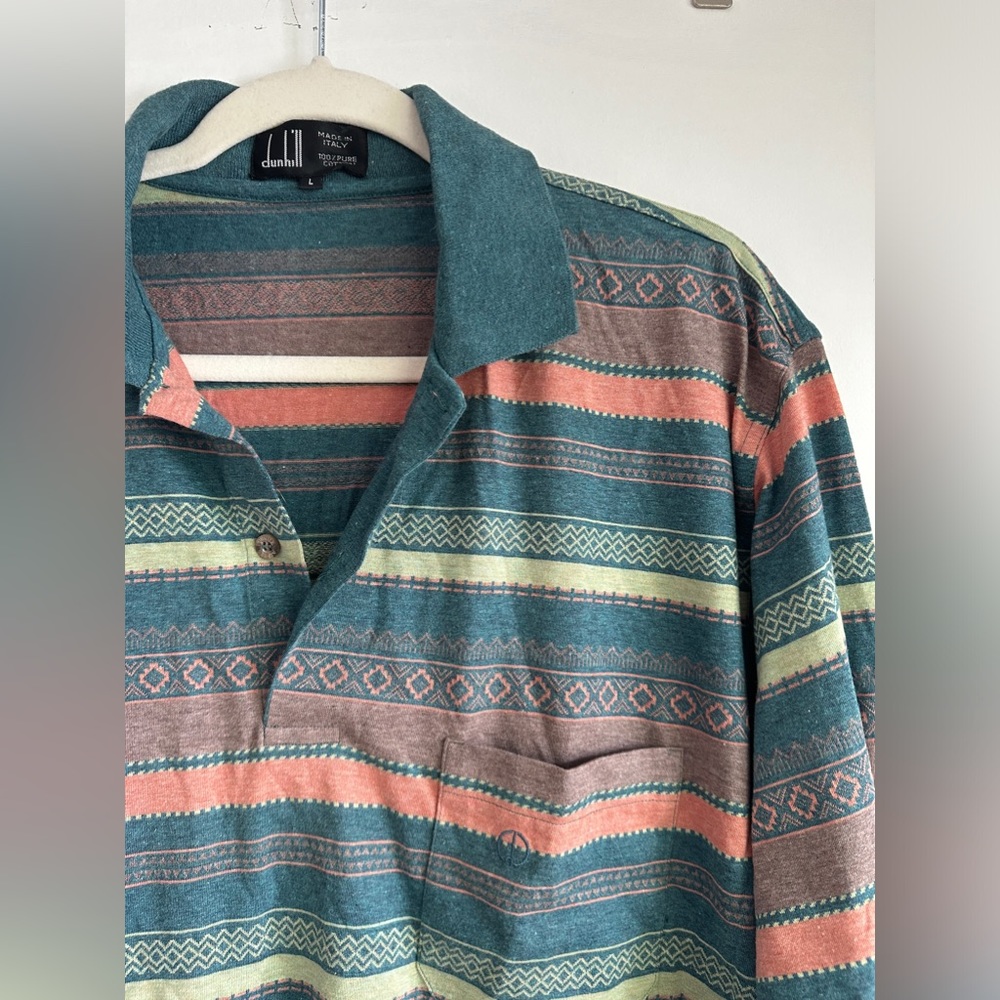 🌟made in Italy🌟 vintage dunhill cotton long sleeve polo